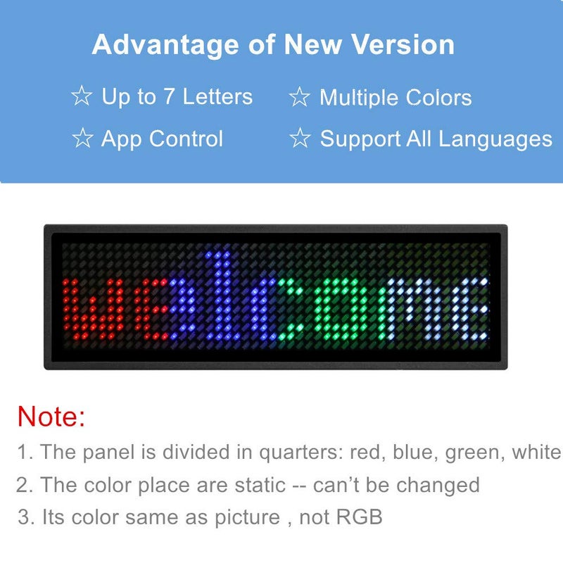 OUHL LED Name Badges, OUHL Upgraded Name Tag Cellphone Programmable Rechargeable Business Badges with Magnet Pin Mount Multicolored Not RGB - Image 2